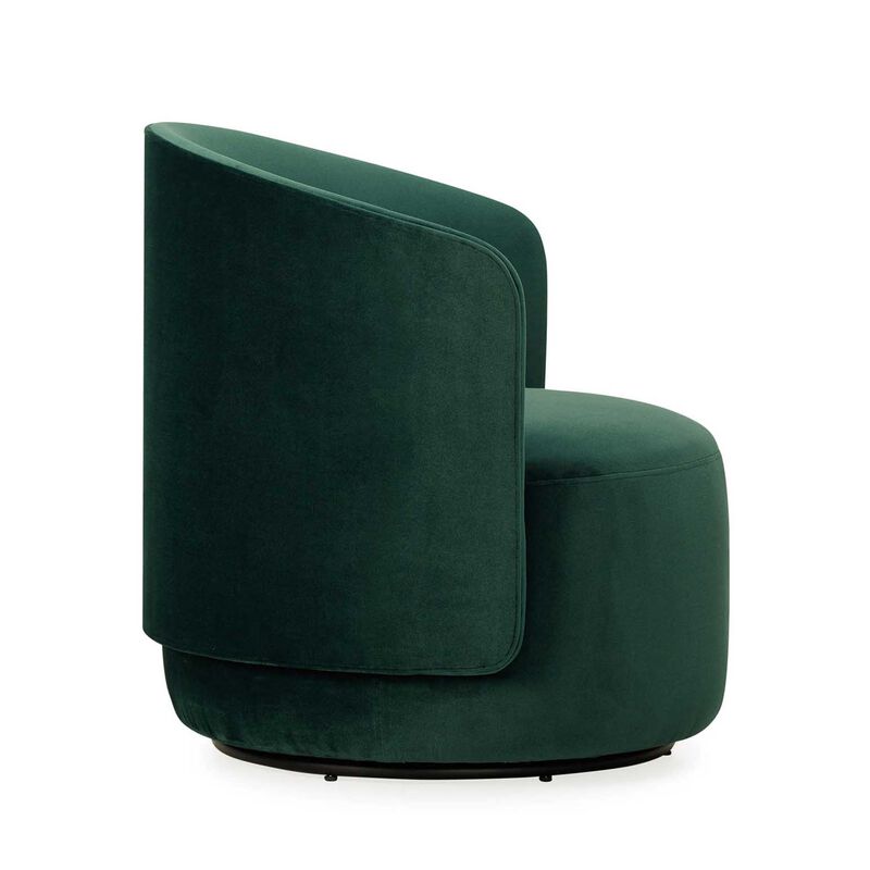 The Estella Swivel Chair - Velvet Deep Sea Green image number 2
